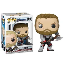 FUNKO POP MARVEL figurine The Avengers 4 Endgame THOR 452# PVC action figure 10cm with box collection model doll toys gift oenux original savage wild animal wolf action figure gray wolf beast wolves model figurine pvc high quality collection toys gift