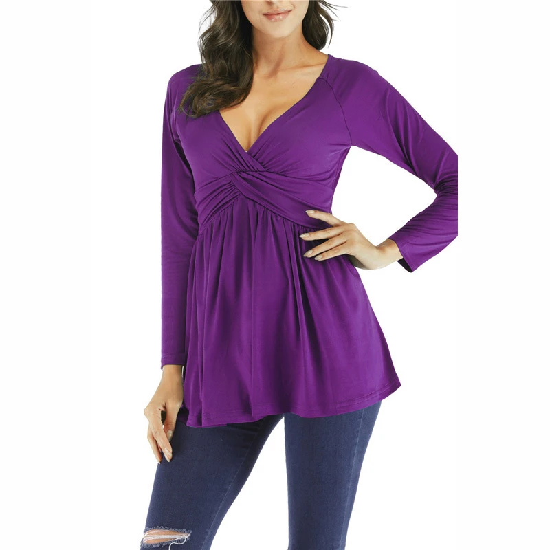 Новые женские топы футболки с длинными рукавами свободные одноцветные