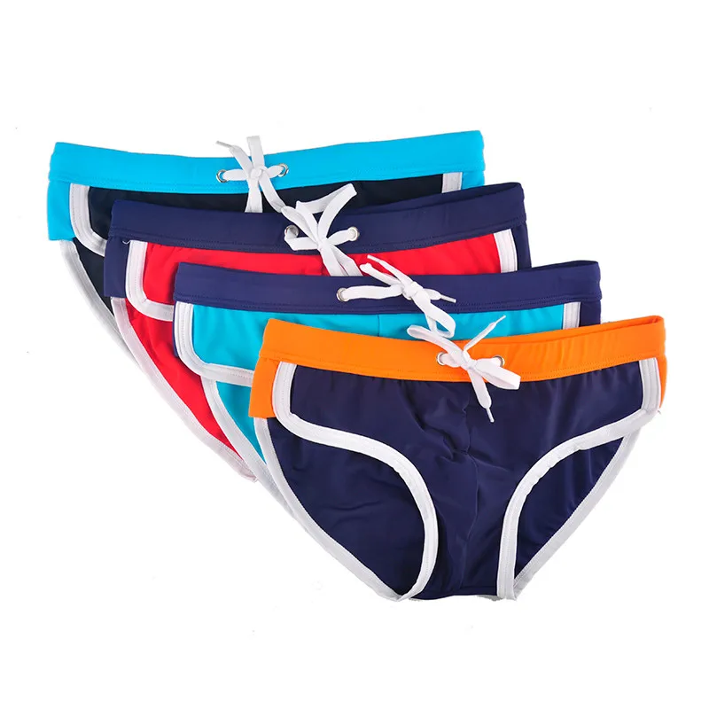 Мужские сексуальные трусы Briefs swim ming Sea пляжный водный спортивный плавки шорты со шнурком тонкий купальник брюки 4 цвета