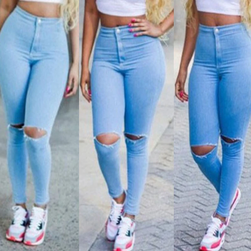 High Waist Trousers Hot Pencil Skinny Stretch Women Casual