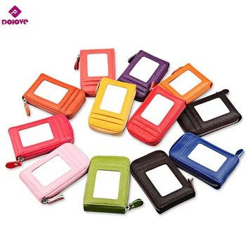 

DOLOVE Made of Genuine Leather Men Card Holder Wallets High Quality Female Credit Card Holders Women Pillow Organizer Purse