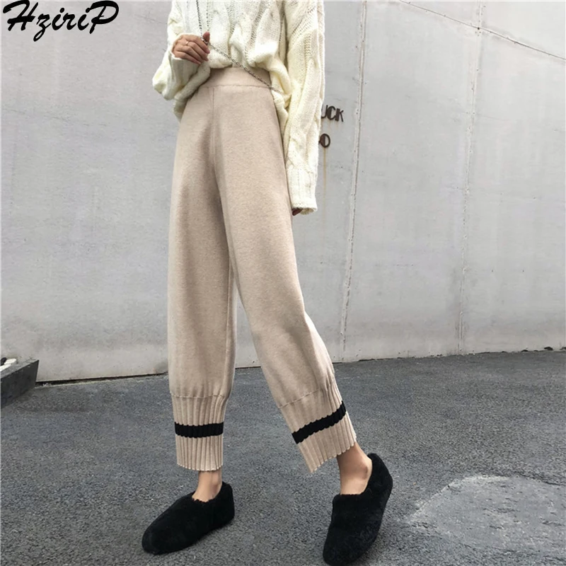 

HziriP 2019 New Winter Wild Slim Women Trousers Fashion Loose Harem Pants Casual Office Ladies Elastic High Waist High Quality