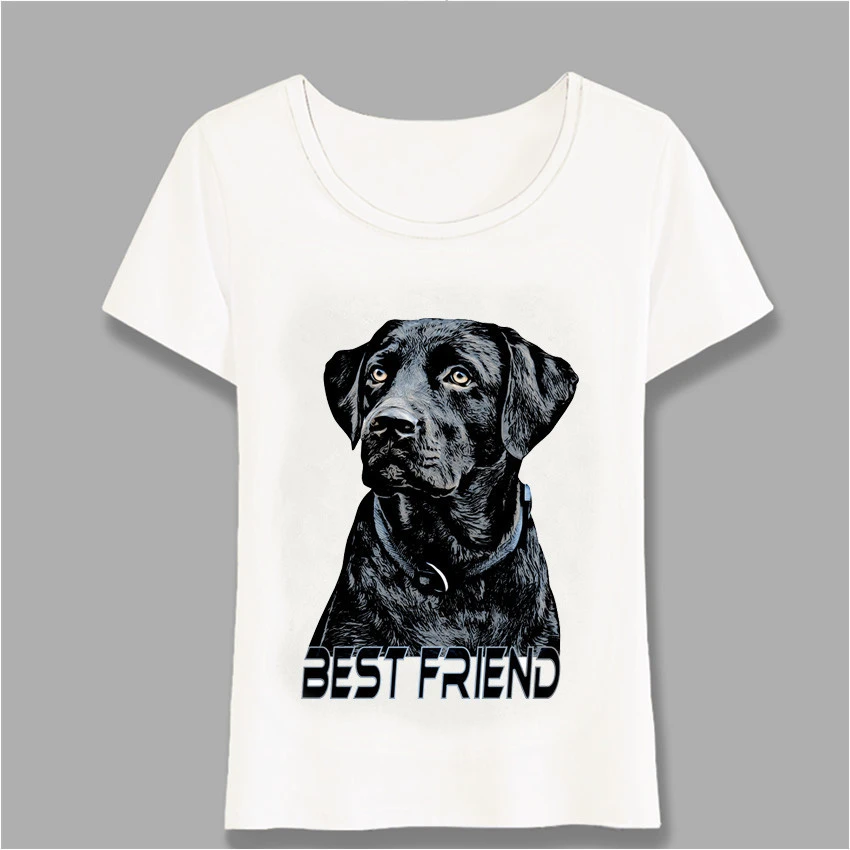 Labrador Dog T-Shirt White and Black Puppies Top 