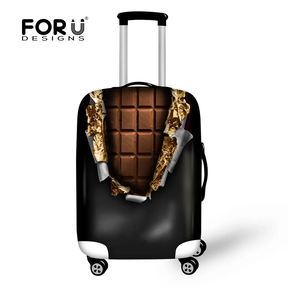 Модные прочные эластичные аксессуары для путешествий Чехол для багажа с шоколадным принтом растягивающийся чехол для чемодана подходит для чемоданов 18-30 - Цвет: C0551M