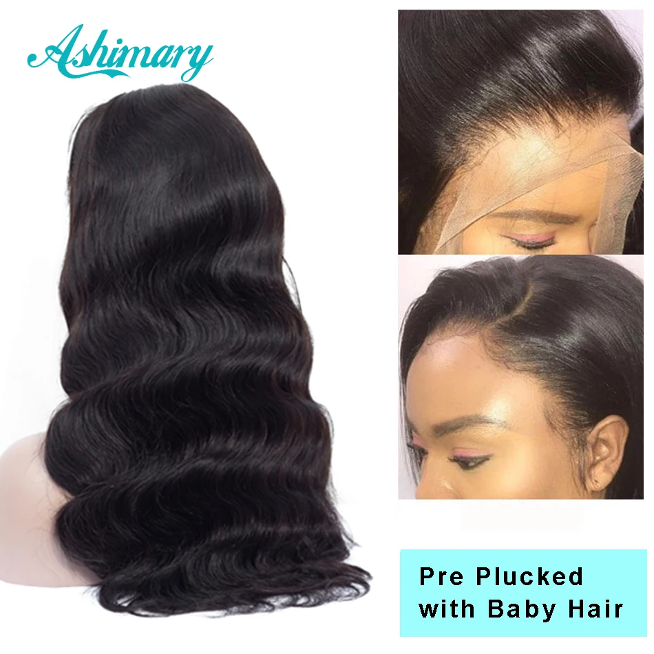 360 Lace Frontal Wig Pre Plucked with Baby Hair Body Wave Human Hair Wigs 360 Wigs for Black Women Natural Hairline Ashimary