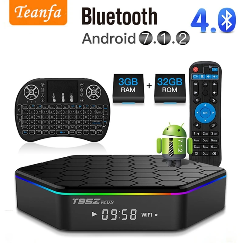 T95Z Plus 3g 32G Amlogic S912 Восьмиядерный процессор Andorid 7 1 ТВ приставка 2 4G/5 GHz WiFi BT4.0 4K H.265 Smart