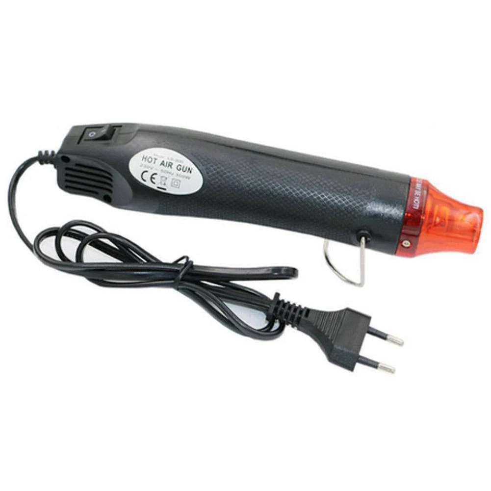 Black FUNN-EU вилка 220 V 300 W DIY мини тепловой пистолет для горячего воздуха инструмент для упаковки термоусадочной трубки сушки - Цвет: Black