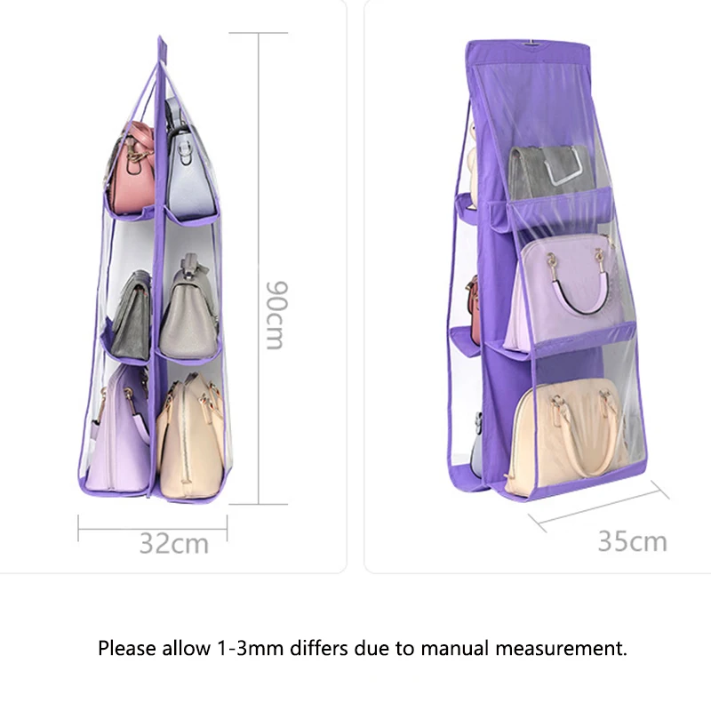 6 Карманный подвесной мешок Органайзер шкаф прозрачная сумка для хранения для сумки шкаф для обуви Органайзер для двери настенный мешочек для мелочей