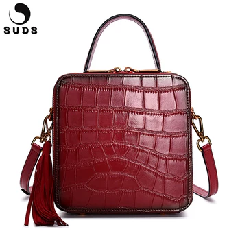 

SUDS Brand Genuine Leather Women Bag Shoulder Bags Vintage Mini Women Messenger Crossbody Bags High Quality Female Tote Handbags
