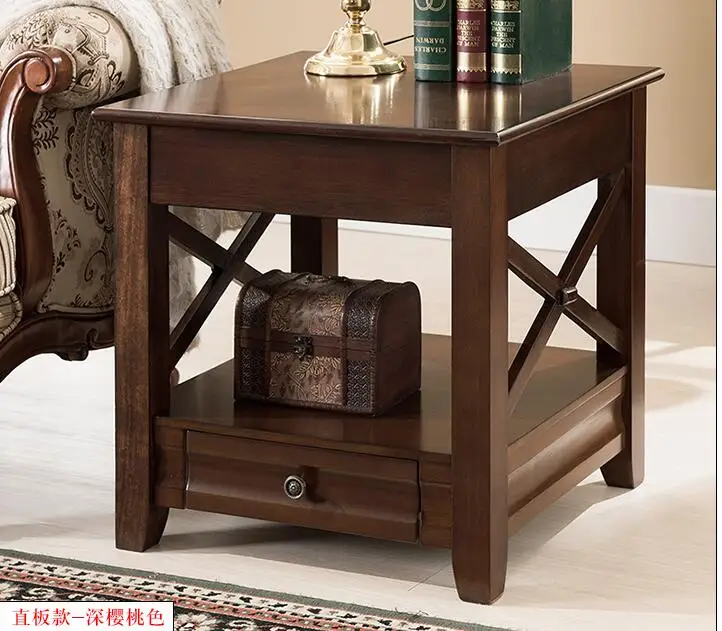 American sofa edge cabinets living room round corner a few round coffee table solid wood European handrail cabinet storage .