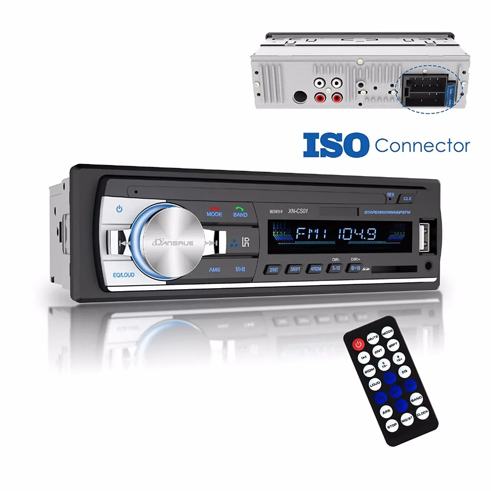 

1PC 2018 NEW Car Radio Bluetooth Receiver 1din Stereo Radio Adapter Tape Recorder In Dash Digital FM Tuner Radio Pioneer 60wx4