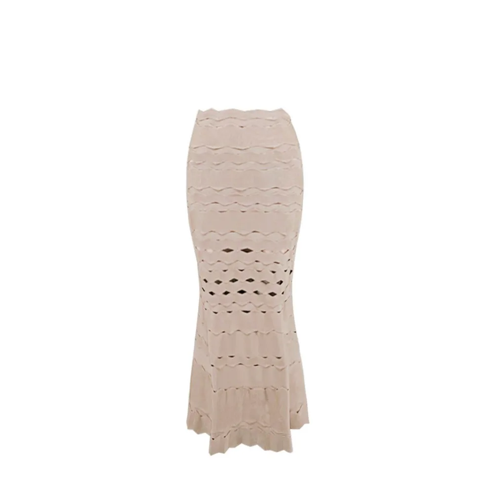 kaki Jupe Patchwork multi Ligne Rouge Mode Blanc De Partie Femmes rouge Célébrité Beige Bureau Travail Dames Jacquard blanc Noir Mi Une Noir mollet Bandage Nouvelle qHxz441wS