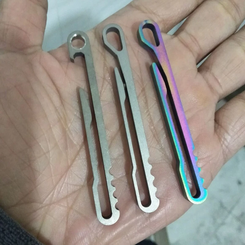 

EDC Titanium TC4 Key chain Outdoor Camping Backpack Clip Hanging Buckle Theft Key Holder dropshipping J068