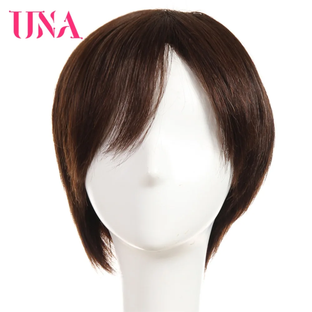 

UNA Non-Remy Indian Straight Short Human Hair Wigs For Women 150% Density Color #1 #1B #2 #4 #27 #30 #33 #99J #BUG #350 #2/33