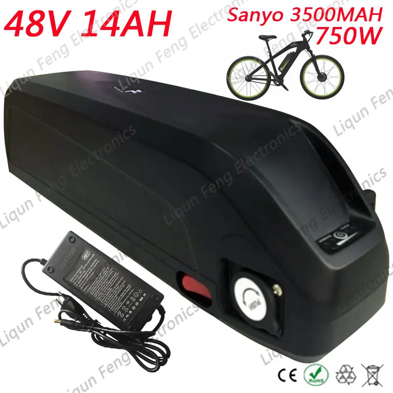 Популярный Hailong 48V 14A Ebike литиевый аккумулятор для скутера 48V 14AH Аккумулятор для электрического велосипеда встроенный 20A BMS с 2A зарядным устройством