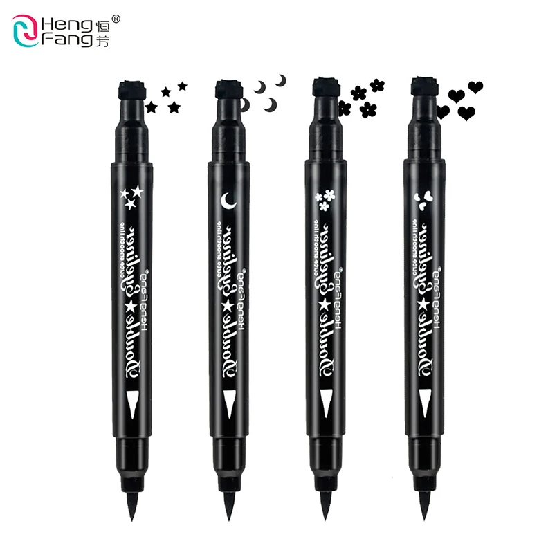 

Beauty Eyes Makeup Brand HengFang Double Head Liquid Stamp Eyeliner Pencil Quick Dry Natural Easy to Wear Eyeliner Pen maquiagem
