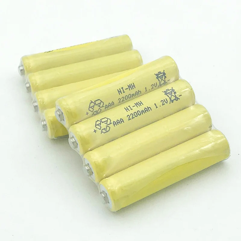 4 шт. х AAA желтый 2200mAh OOLAPR 1,2 V перезаряжаемая батарея Ni-MH 1,2 V аккумуляторная батарея 3A