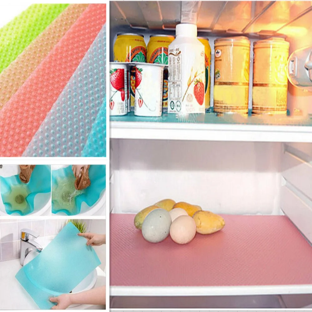 

3Pcs Kitchen Mildewproof Refrigerator Pad Moistureproof Antibacterial Cabinet Mat Refrigerator Anti-slip Tailorable Mat 30*45cm