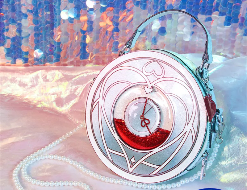 

Lolita Alice Lock Laser Handbag Shoulder Bag 3D Moving Time Clock Cosplay Cat