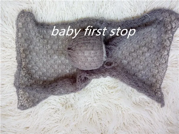 Реквизит для фотографии новорожденных обтягивающий костюм, плед из ангорской козьей шерсти костюм.(Шляпа и накидка