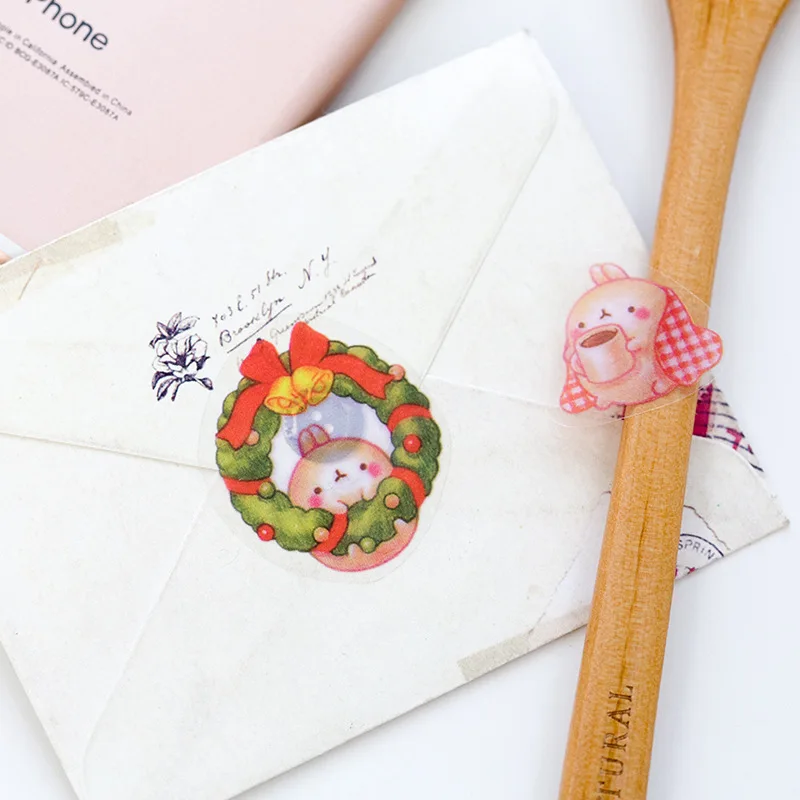 2019 Stickers Kawaii Lovely Cute Transparent Sticker Flakes Gift Seal Sticker Label School Girls Stationery Stickers