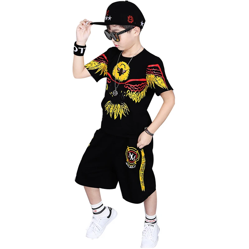 

New Summer Boys Clothes Children Clothing Set animal Dancing Top + Shorts 2 Piece set Sport Suits Teens Clothes Set for baby