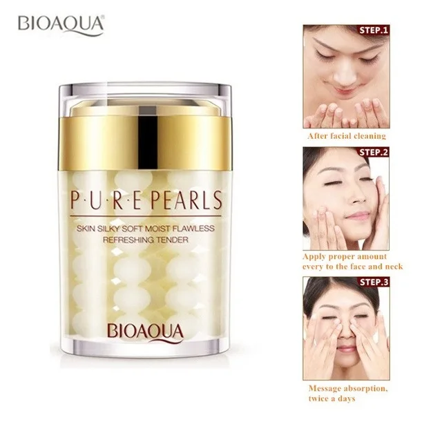

60ML BIOAQUA Brand Pure Pearl Essence Face Cream Deep Moisturizing Skin Care Anti Wrinkle Face Care Whitening Essence Cream