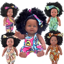 ; в африканском стиле 12 дюймов афро Детские куклы челнока оптом 30 см цена reborn винил силиконовые poupee boneca Детские Бебек, черный