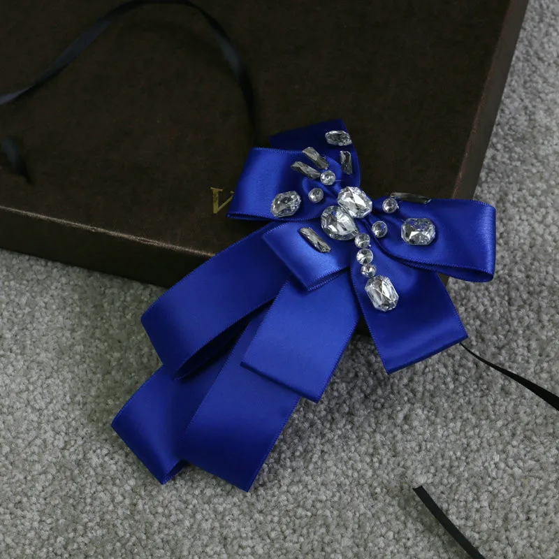ribbon bow tie Элегантный Британский Для мужчин Для женщин фотографии Свадебная вечеринка воротник расшит со шпилькой с галстук-платок Винтаж с кристаллами, стразами и лентой и бантом - Цвет: ribbon bow tie