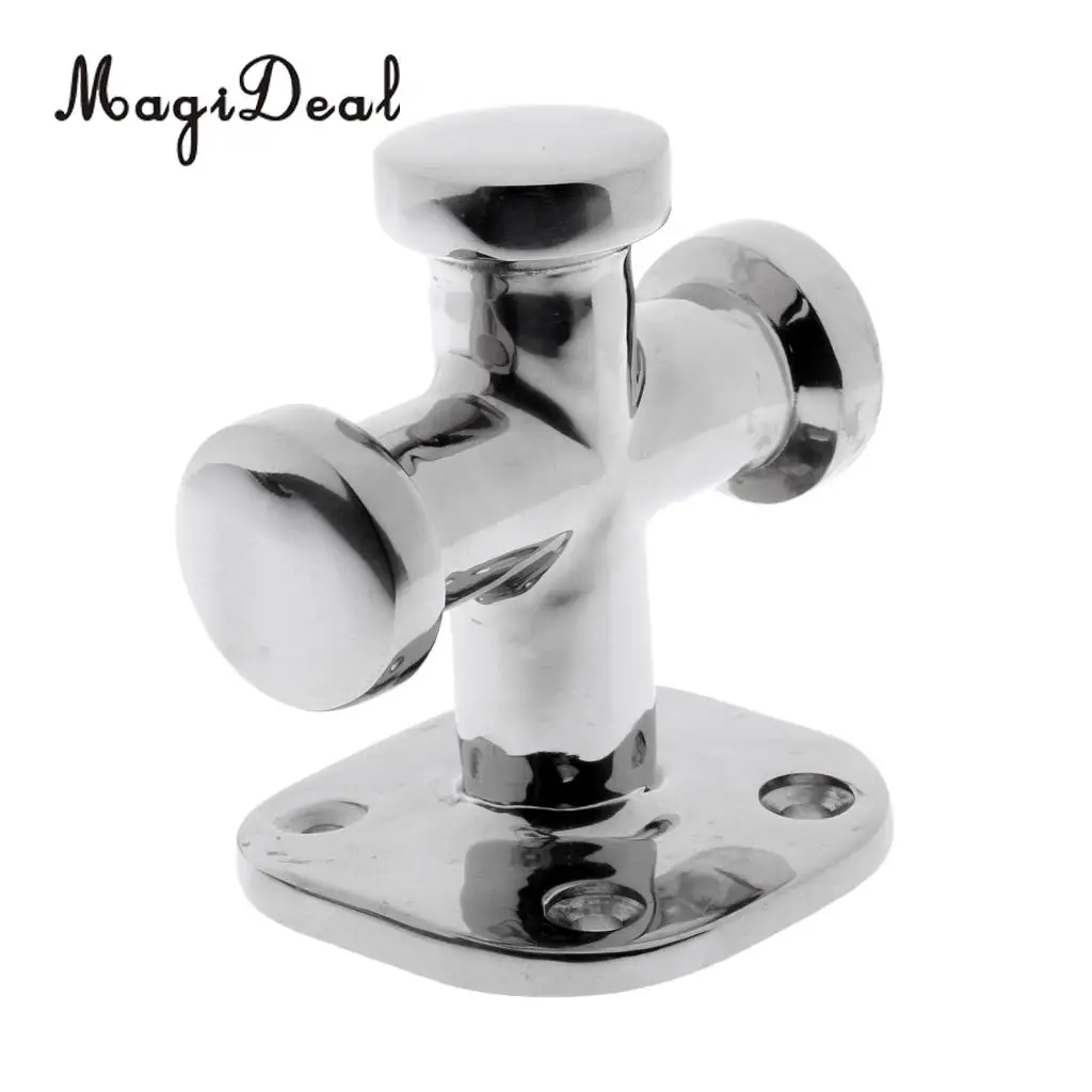 MagiDeal Heavy Duty 316 Stainless Steel Single Cross Bollard Post Square Base Mount Dock Mooring Cleat for Marine Boat Yacht