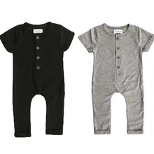 Infant Newborn Toddler Baby Boy Girl Clothes Summer Spring Romper Playsuit Casual Short Sleeve Clothes Solid Outfits 0-24M