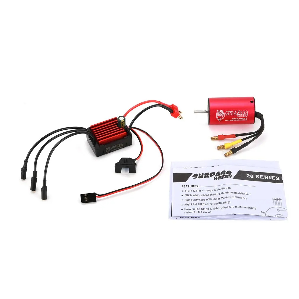 

SURPASSHOBBY KK 2845 3100KV Brushless Motor with 35A Waterproof Speed Controler ESC for 2S 1:12 Racing Drift Car Model