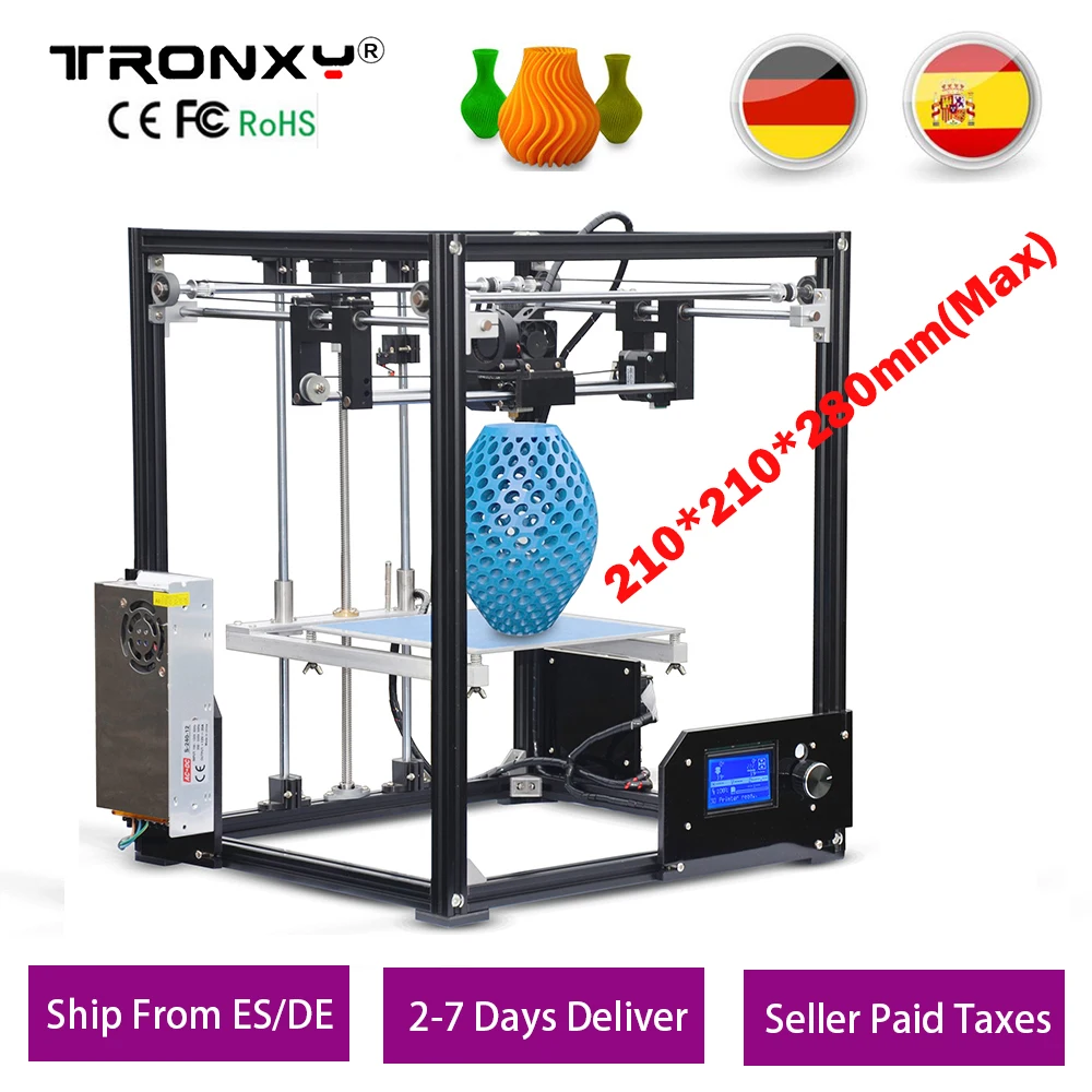 TRONXY 3D Printer Large Printing Size 210*210*280mm High Precision Reprap Aluminum Frame X5 Desktop 3D Printer LCD i3 DIY kit SD TRONXY 3D Printer Large Printing Size 210*210*280mm High Precision Reprap Aluminum Frame X5 Desktop 3D Printer LCD i3 DIY kit SD
