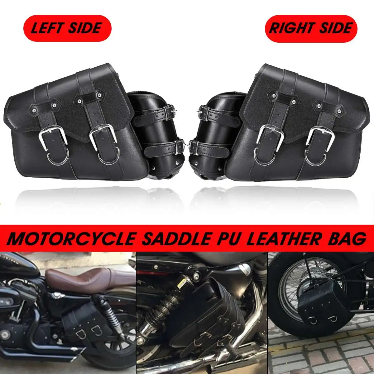 

Universal PU Leather Motorcycle Saddle Bag Moto Bike Luggage Storage Saddlebags For Harley/Honda/Yamaha/Suzuki