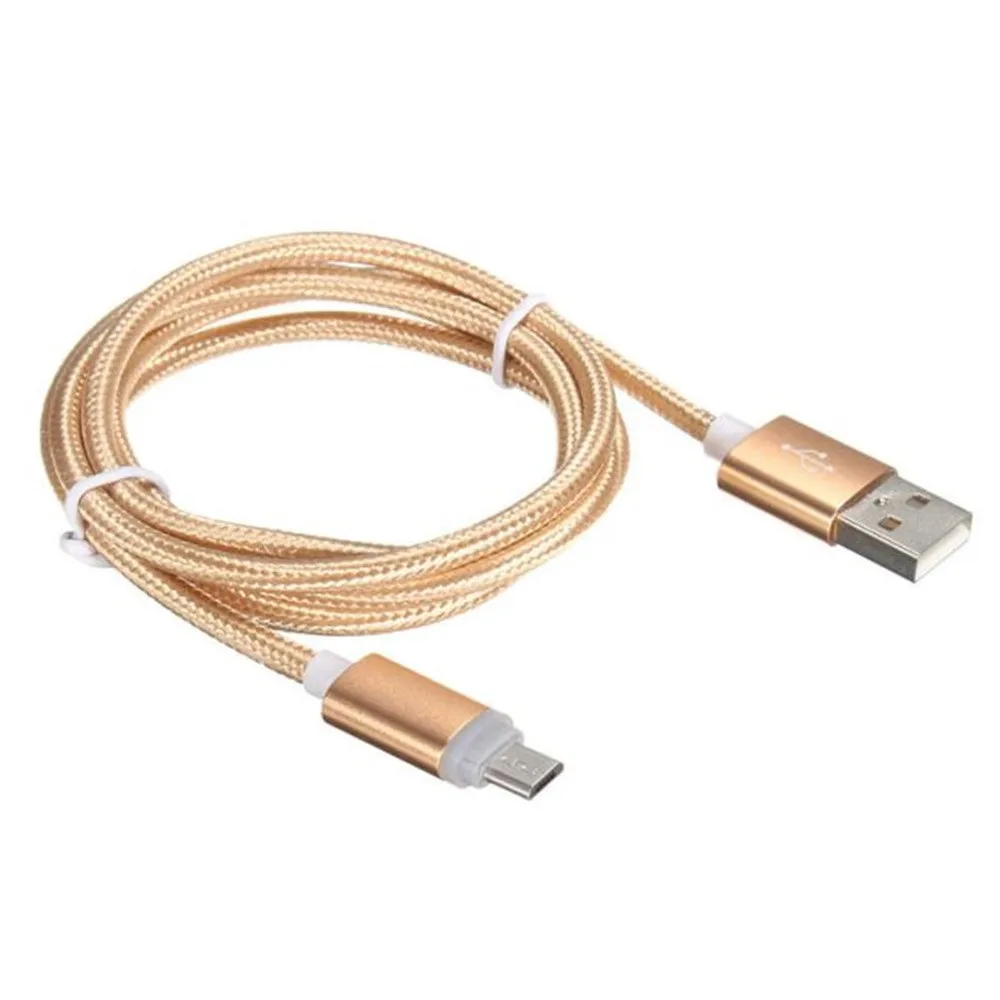 

Wired mini usb new 1M / 3.3FT LED Light Micro USB charger cable charging line data braided cable