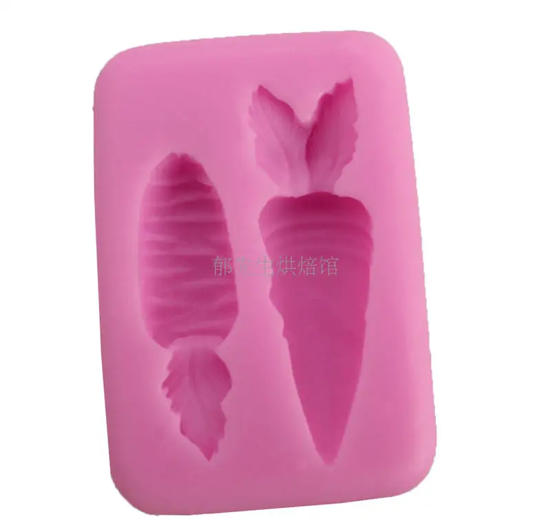 Силиконовая форма в форме моркови, форма для торта ручной работы, форма для печенья, шоколада, глины, полимерная форма - Цвет: Розовый