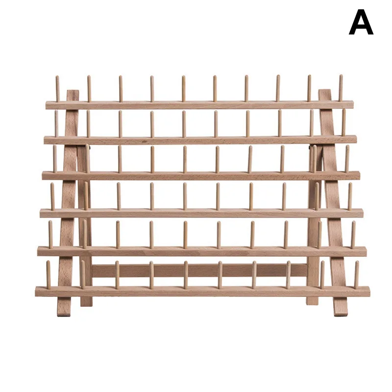 Складная деревянная стойка для ниток с катушками для шитья стеганой вышивки E2S - Цвет: A
