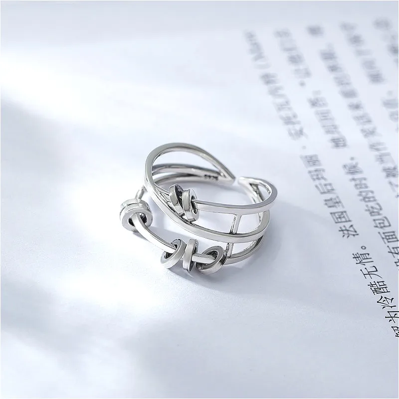

Flyleaf Smart Circle Multi-layer Rings For Women 100% 925 Sterling Silver High Quality Fashion Fine Jewelry Femme Open Ring