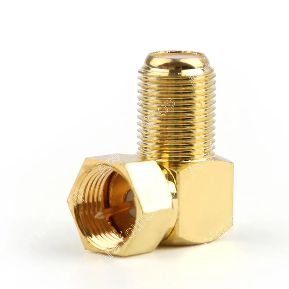 

Areyourshop Sale 1Pc Adapter 90 Degree F Female Jack To F TV Plug Male RF Connector Right Angle Gold