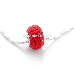Новый 925 стерлингового серебра подвески для женщин красные стеклянные бусины fit pandora ожерелья и браслеты украшения со стразами ювелирные