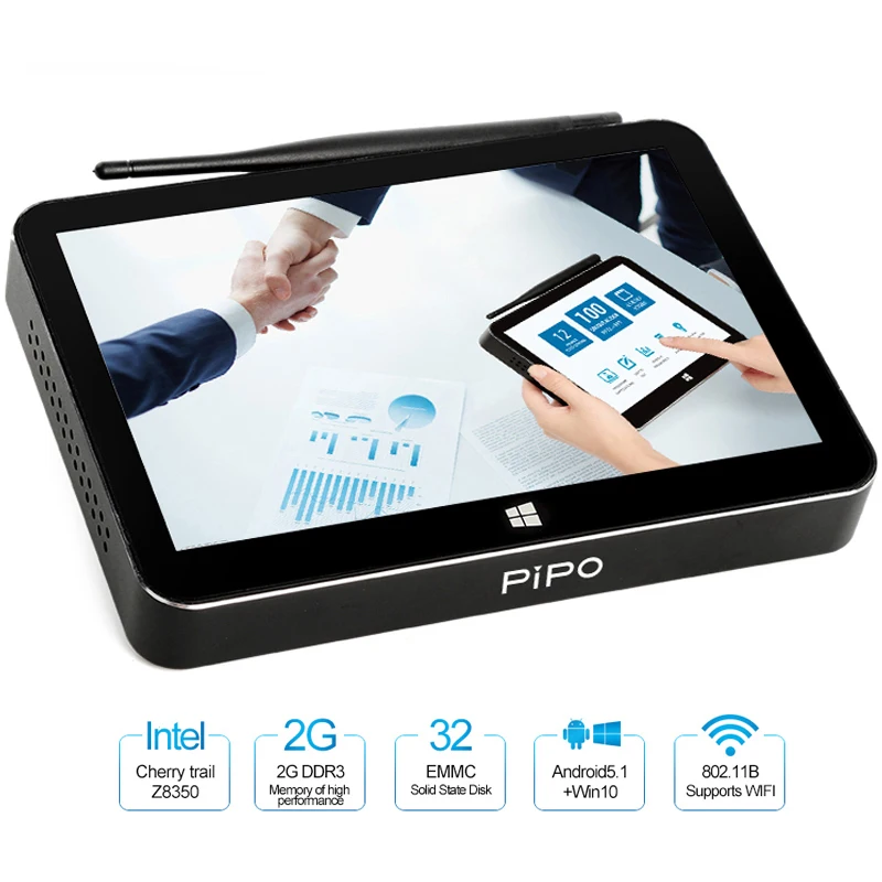 PIPO X11 Mini PC Intel Cherry Trail Z8350 2GB/32GB Dual OS Android Windows 10 Smart TV Box WiFi LAN HD Media Player Set Top Box