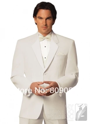 G83 luxuriant ivory slim fit peak lapel two buttons single breasted bridegroom Tuxedo Groomsmen Wedding man Suit formal prom | Свадьбы и