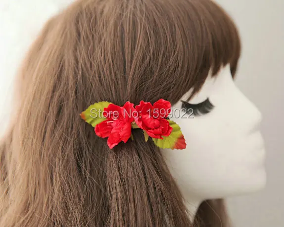 Vintage Red Cherry Blossom Hair Accessories Women Diy Artificial