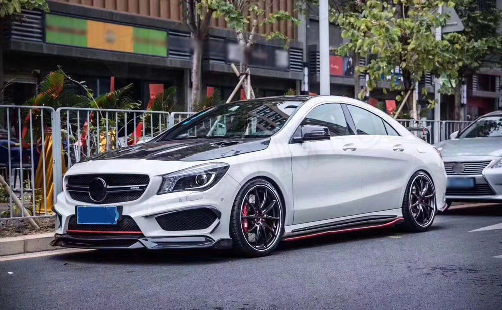 Для CLA класс углеродного волокна передний спойлер для Mercedes Benz W117 CLA180 CLA200 CLA250 CLA45 AMG R1 Стиль бампер для подбородка