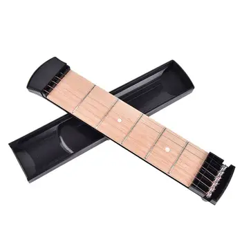 

Pocket Acoustic Guitar Practice Tool Gadget 6 String 4 Fret Model Portable Beginner Finger Chord Conversion Guitar Training