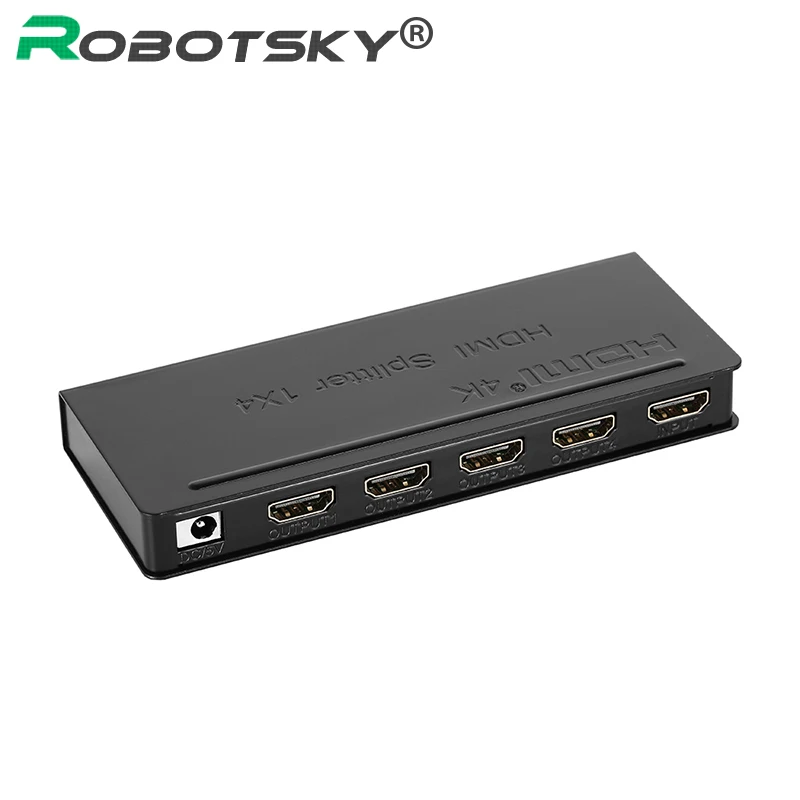 

Metal HDMI 1x4 Switch Amplifier 1 In 4 Out Audio Video Switcher Splitter 3D 4K x 2K 1080P for XBOX DVD PS3 with EU US UK Power