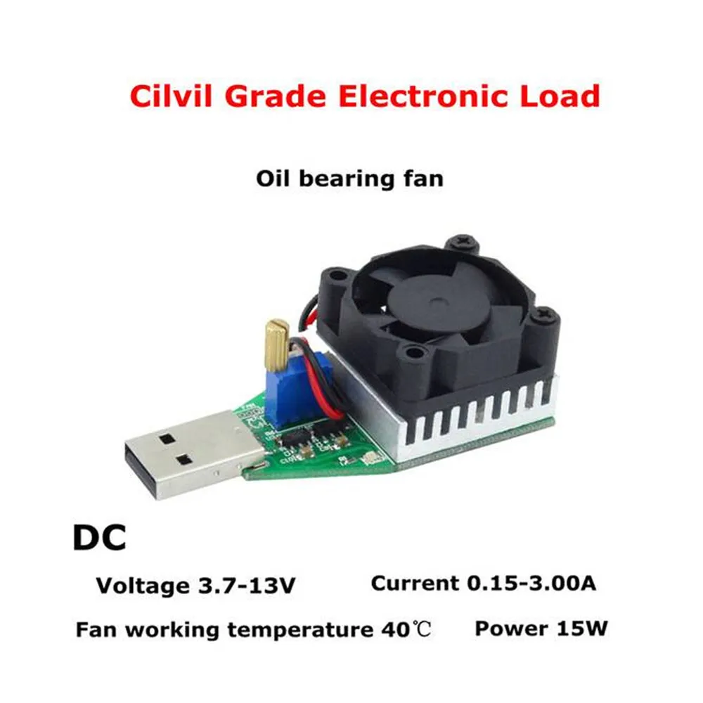 15 Вт USB нагрузочный резистор DC 3,7-13 в регулируемый постоянный ток электронная нагрузка разрядник емкость аккумулятора зарядка сокровище инструмент