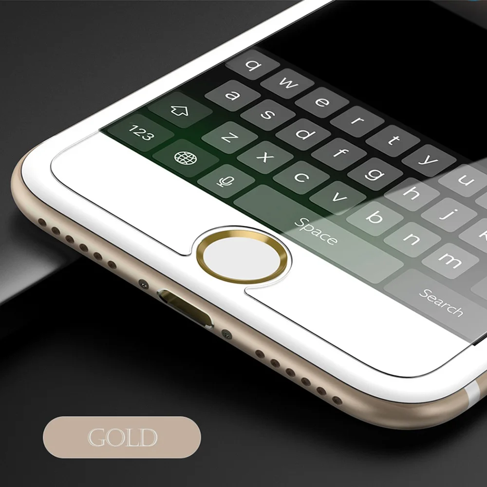 1 шт., алюминиевая наклейка на кнопку «домой» Touch ID для apple iphone 5s se 6 6s plus 7 7 plus с функцией идентификации отпечатков пальцев - Цвет: Gold
