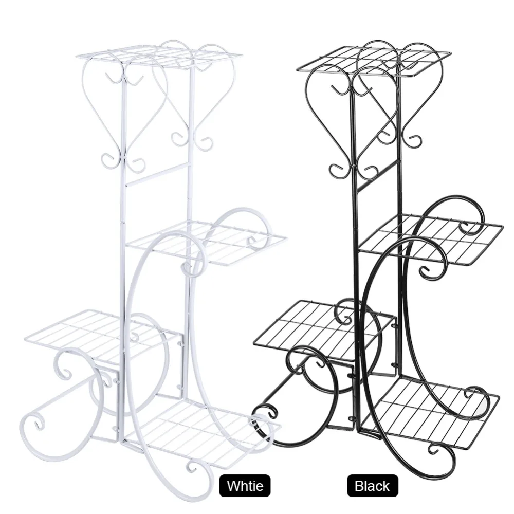 

Flower pot plant rack display stand indoor and outdoor garden yard warehouse rack 4 layer plant frame decorative metal