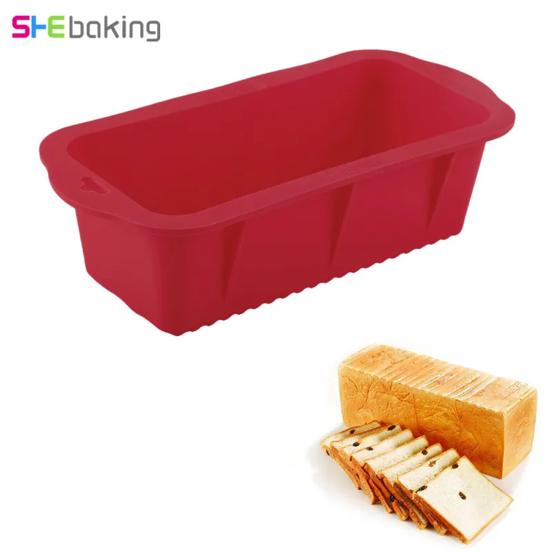 

Shebaking 1pc 12*26cm Large Silicone Cake Pan 3D Rectangular Baking Fondant Bread Muffin Mold DIY Fondant Cake Decorating Tools